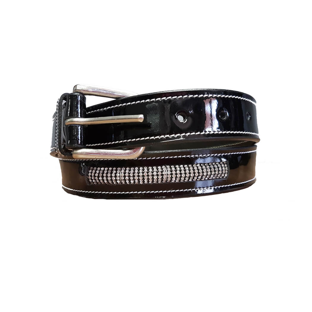 Diamante Patent Leather Belt