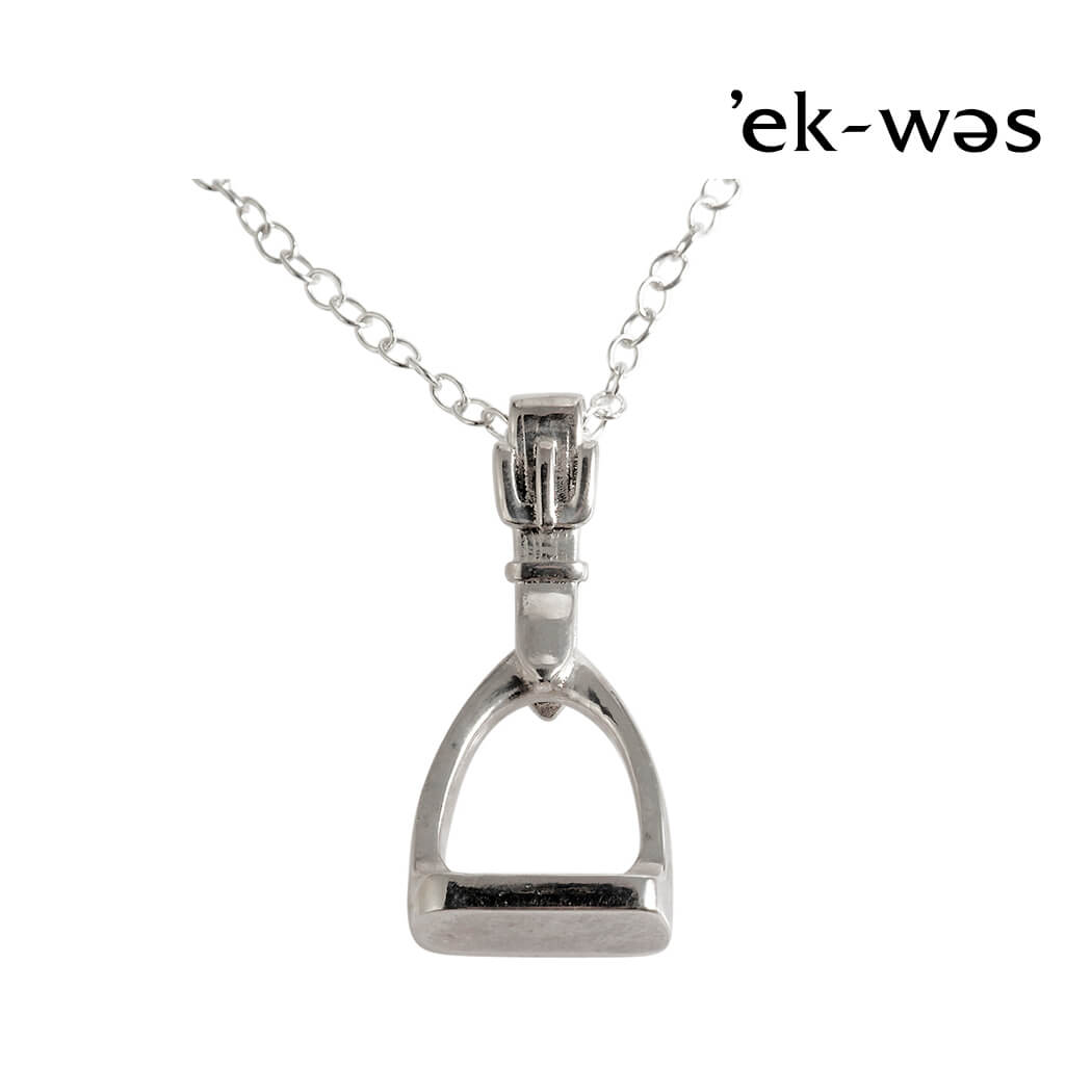 Ek-Wes Silver Stirrup Leather and Stirrup Necklace