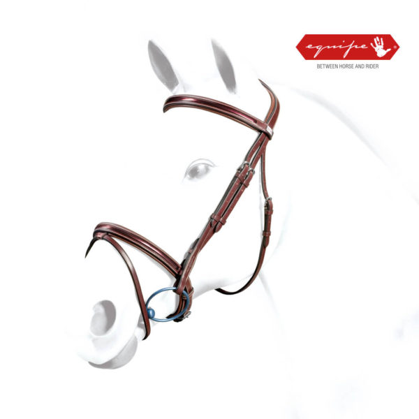 Equipe “No Stress” Patent Padded Bridle – Flash Noseband